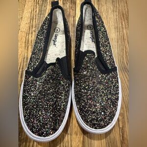 Cat & Jack Black Glitter Kids Slip-On Sneakers